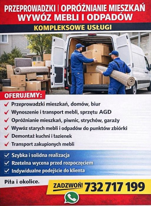 Przeprowadzki | Opróżnianie mieszkań | Wywóz mebli i odpadów.