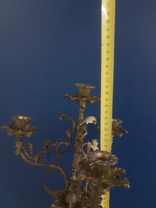 Świecznik mosiężny kandelabr mosiądz brąz ok. 60cm