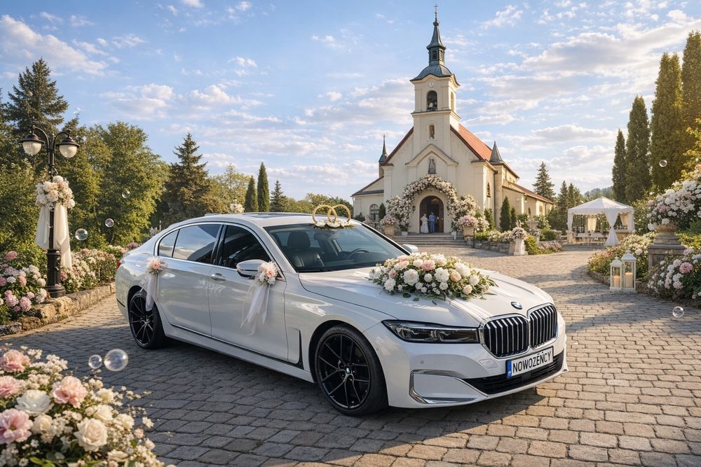 Auto do ślubu / wynajem z kierowcą / BMW 7 Long