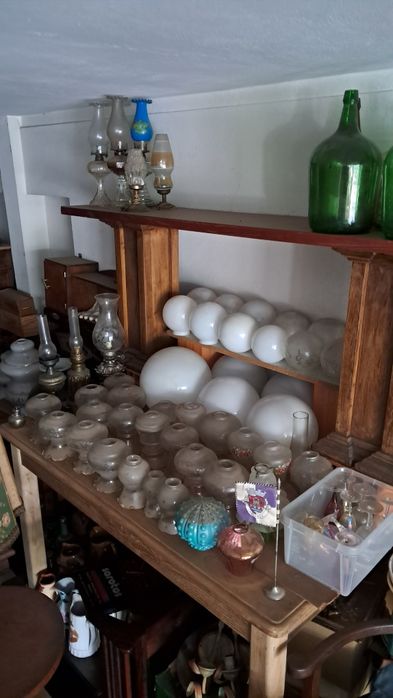 Abajour e Bolas  em vidro