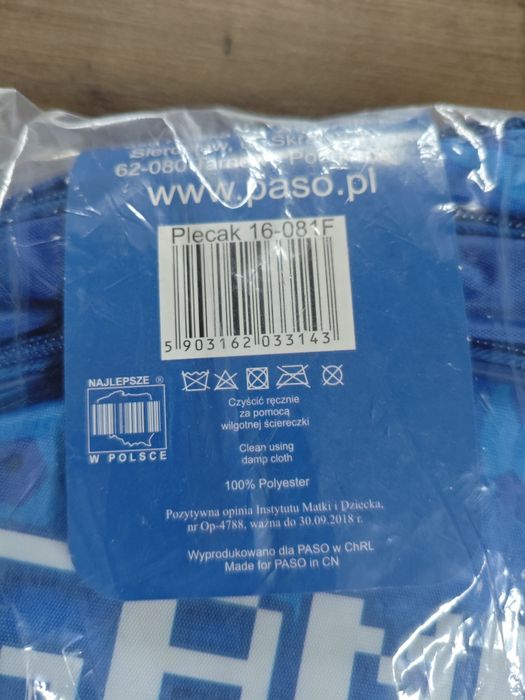 Plecak szkolny nowy Paso  Game Over