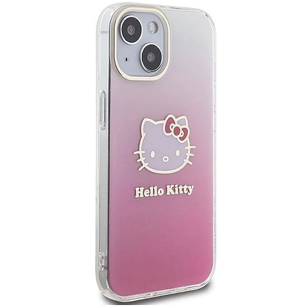 Etui Hello Kitty IML Gradient Electrop Kitty Head na iPhone 15 - różow