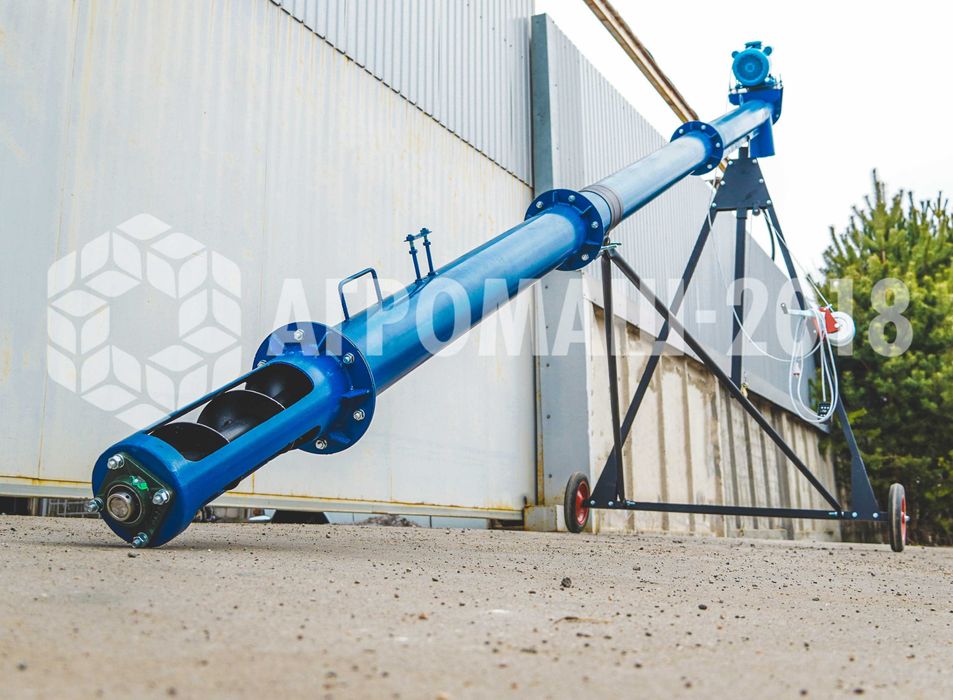 Шнековый погрузчик с подборщиком, транспортер зерна, конвеєр, шнек