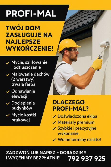 Malowanie dachów i elewacji. Docieplenia