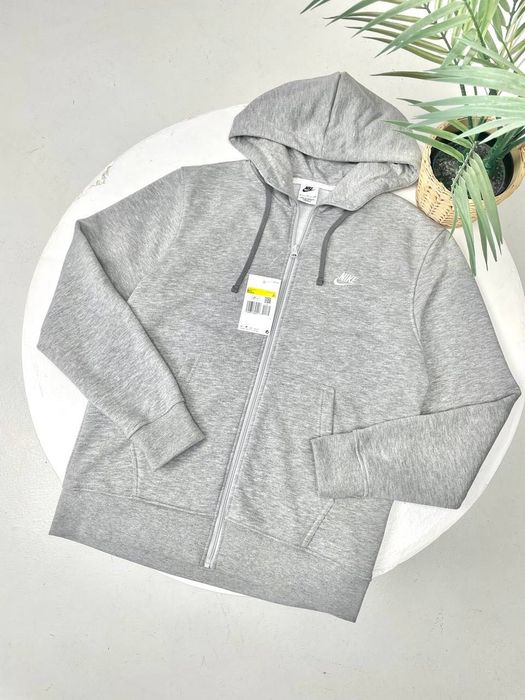 Худі на замку Nike сіре/ зіп худі найк чоловіче сіре/ кофта найк на замку сіра