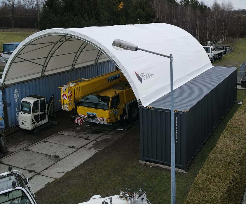 MEGA CENA DLT3340S Zadaszenie Kontenerowe 10mx12m MEGA MOCNE podwójna rama DELTA INDUSTRIAL 900G/M2