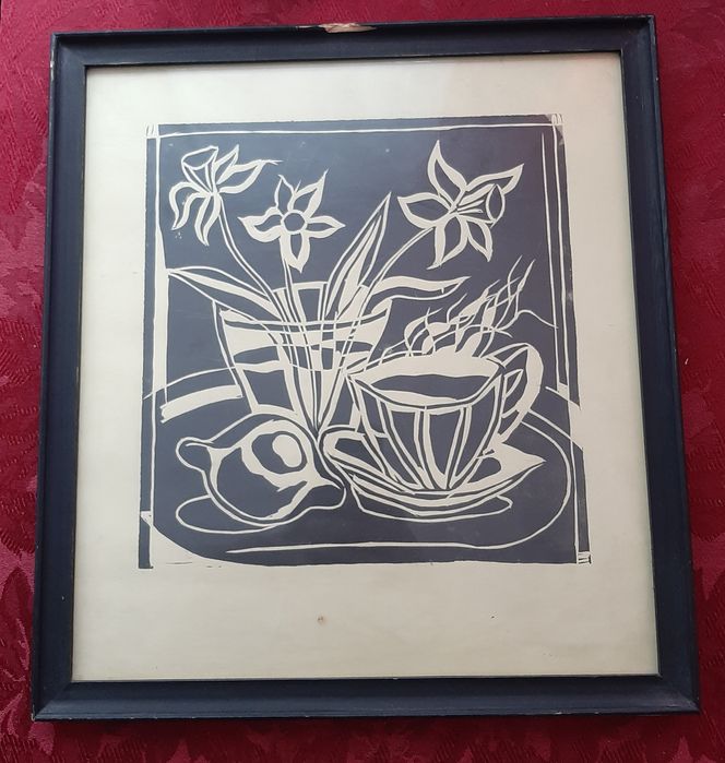 Гравюра 34×30.5 см. Натюрморт