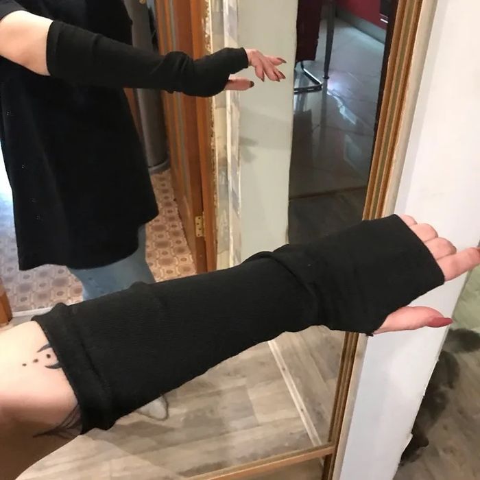 Чорні мітенки , рукавиці без пальців , рукавички чорні без пальчиків