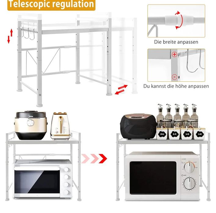 Regał do kuchenki mikrofalowej, organizer miejsca
