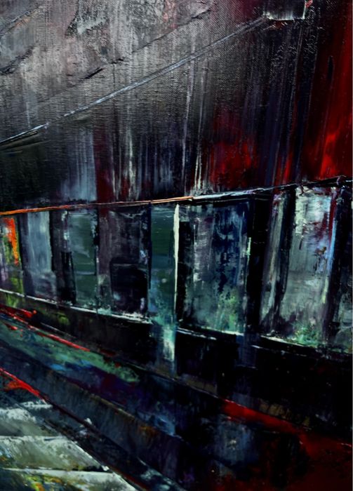 Картина олією на полотні абстрактний пейзаж