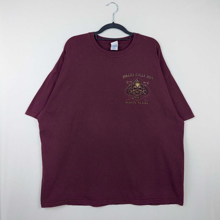 M&O Knits Austin Texas Bikers Rally 2013 T-Shirt Gráfica Maroon XXL