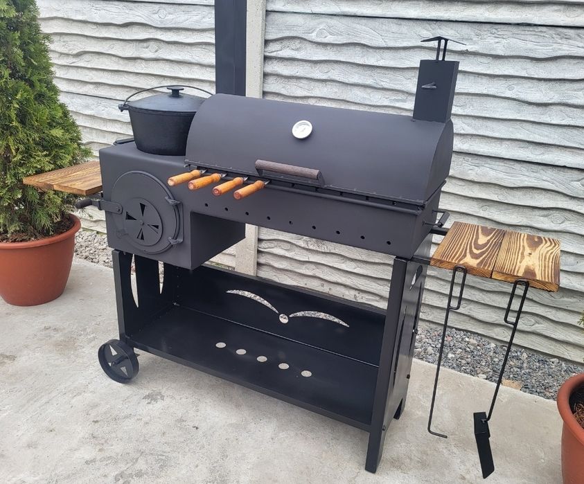 От ЗАВОДА! 5мм! 4в1! Мангал Барбекю Коптильня с Печью под Казан