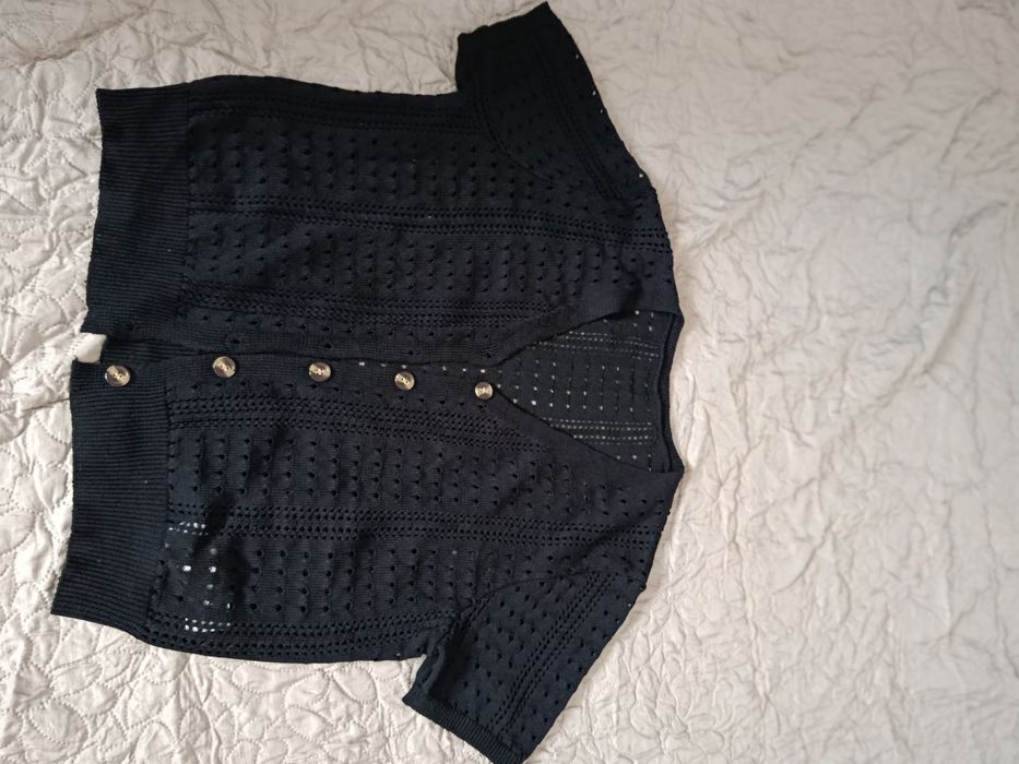 Czarny kardigan sweter rozpinany na guziki XL