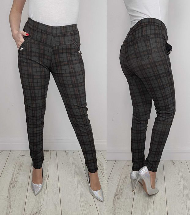 Spodnie rozm. S-6XL eleganckie w kratkę Tu kupujesz S/M