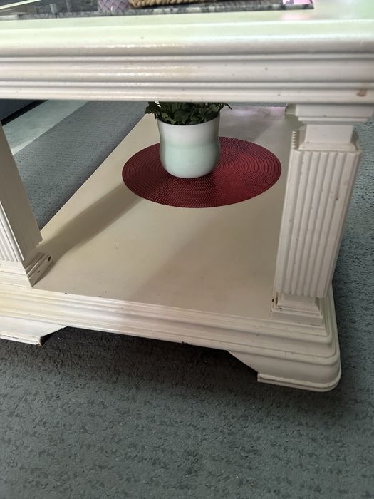 Mesa de centro branca c/marmore