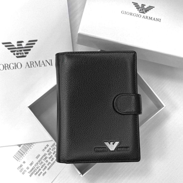Гаманець шкіряний Armani чорний