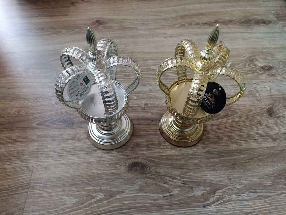 Świecznik DEKORACYJNA KORONA Romantic Silver Clayre & Eef