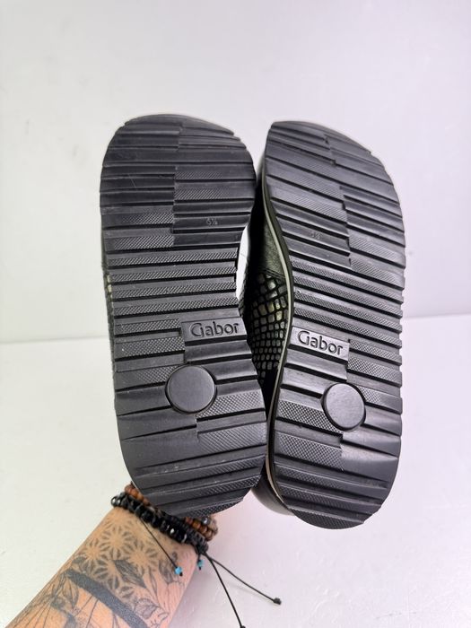 Sneakersy skórzane zielone Gabor r.40 styl casual komfortowe