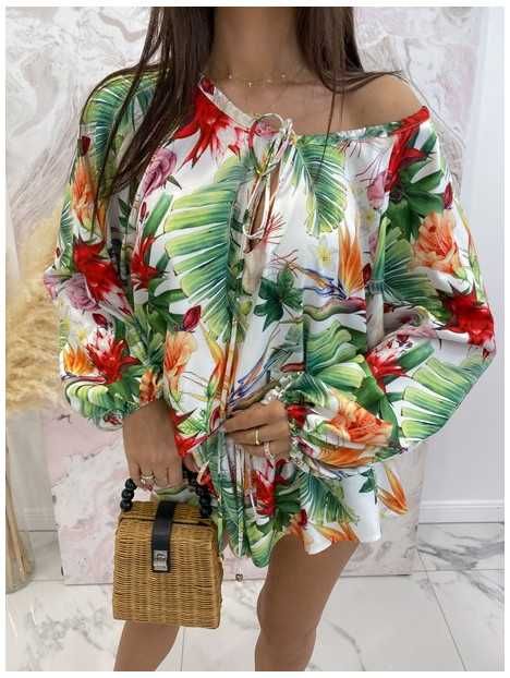 Floral*Kombinezon*Liście*Kwiaty*Tropics*OVERSIZE**Uni