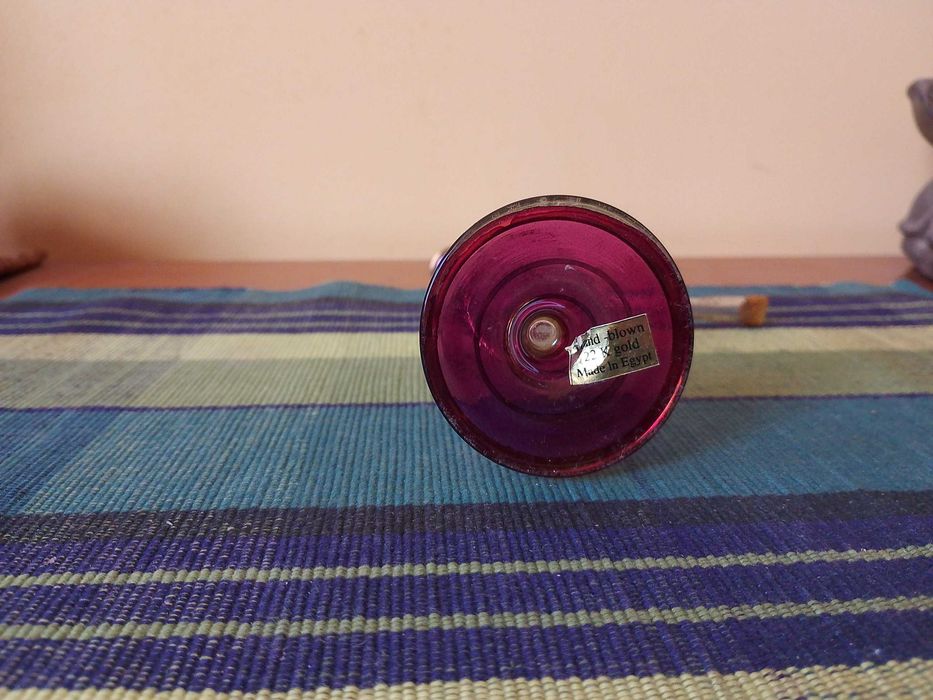 Cachimbo de Água em Vidro do Egipto com Pintura de Ouro 22 quilates