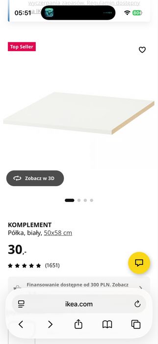 Półki - IKEA PAX - 50x58 cm