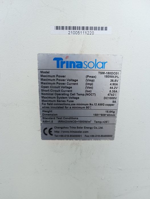 Panel pv Trinasolar 180W solarny off grid fotowoltaiczny