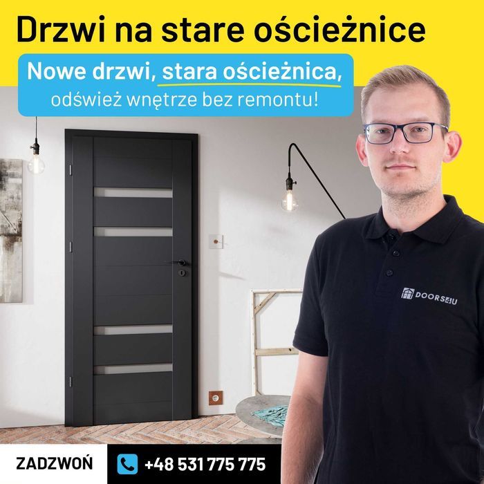 Drzwi WEWNĘTRZNE Z MONTAŻEM, na stare ościeżnice, na wymiar, PREMIUM