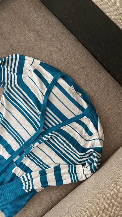 Кардиган, кофта з ґудзиками в полоску в корейському стилі