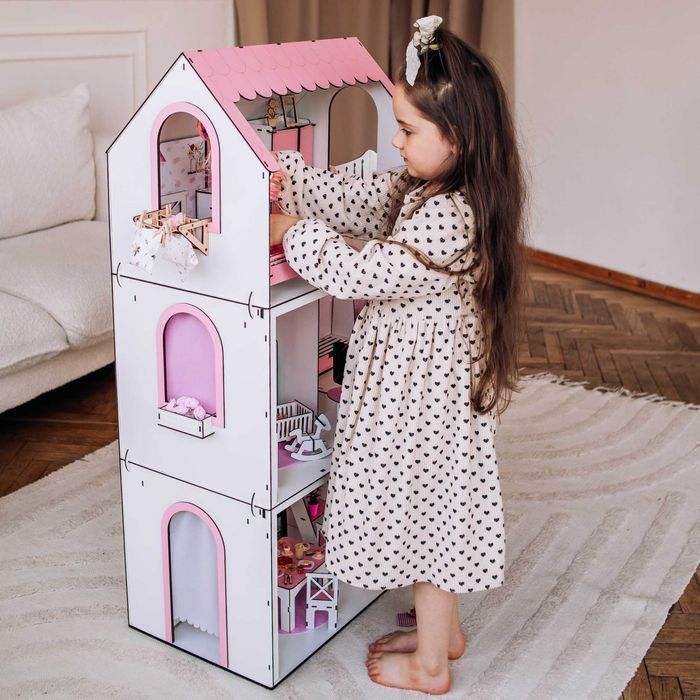 Метровий ляльковий будинок для Барбі Лол подарунок меблі кукольный дом