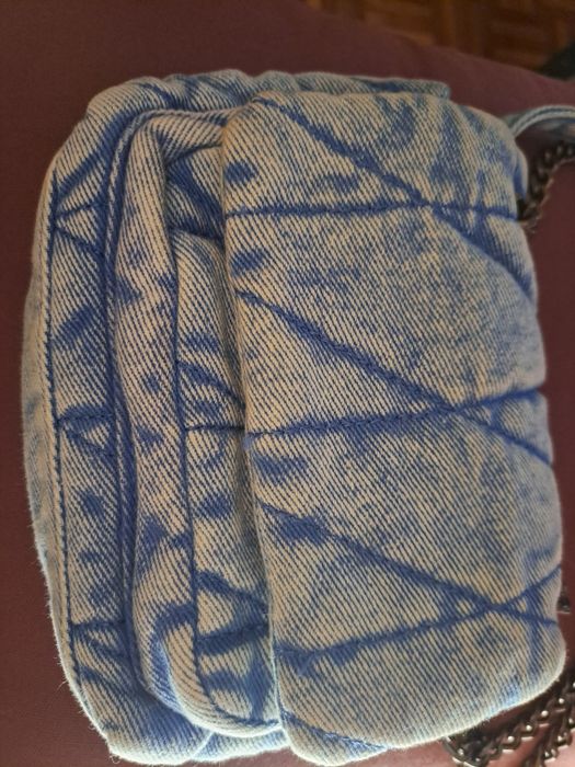 Bolsa em ganga azul clara