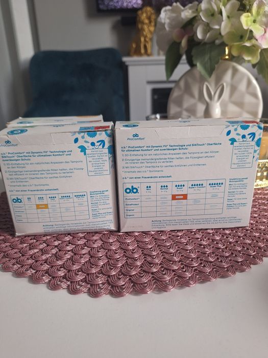 Trzy opakowanie tamponów OB