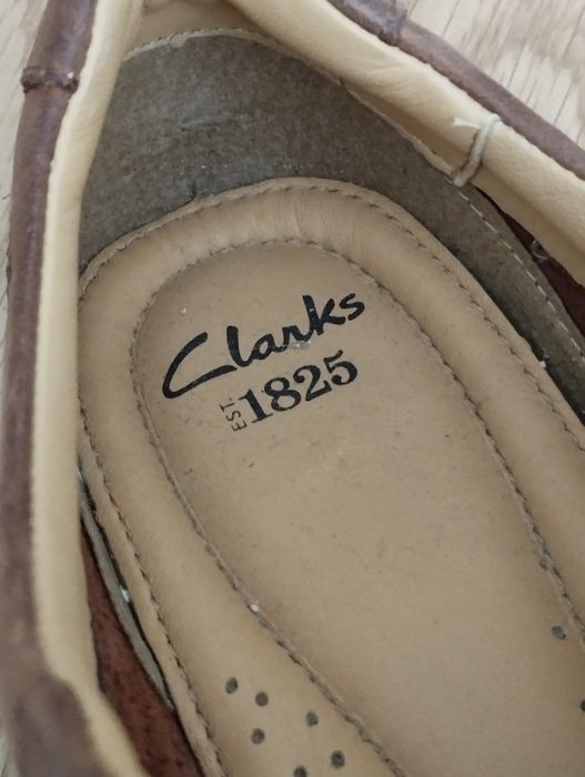 Чоловічі туфлі з натуральної шкіри (нубук) форми Clarks 44-45 розміру