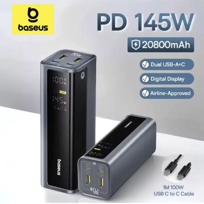 Baseus 145w powerbank 20800mah павербанк