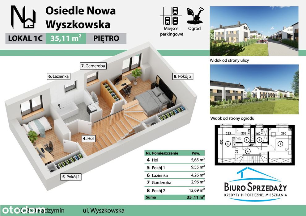 Skrajny Segment+2Mp+Ogródek 83M2-Centrum Radzymina