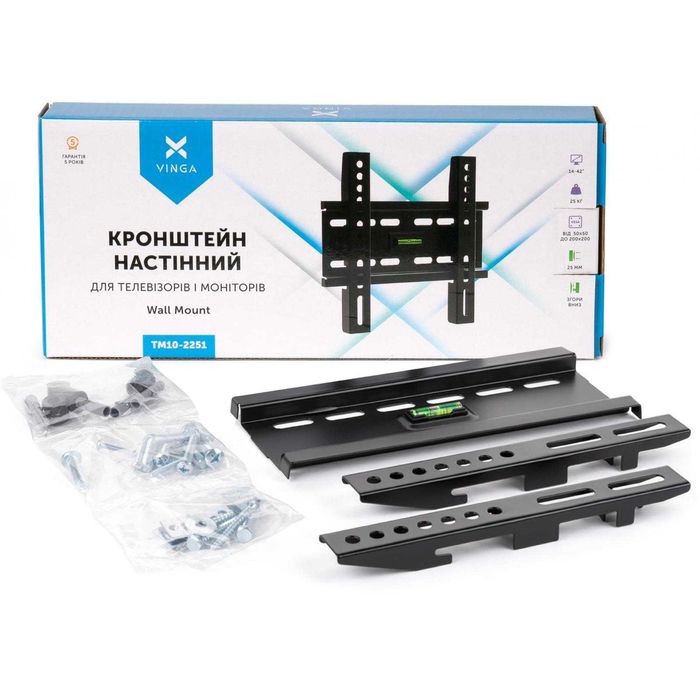 Крепление для тв Vinga TM10-2251 14"-42" до 25 кг от 50х50 до 200х200