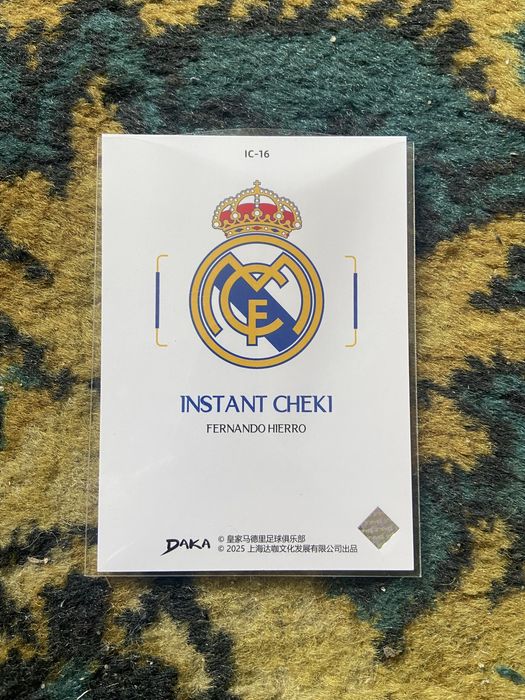 Karta piłkarska z autografem Fernando Hierro Real Madryt