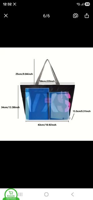 Hit duża torba sport damska nylon shopper siłownia shopping big