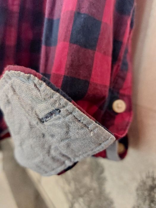 Koszula H&M świąteczna rozm 164, noworoczna, czerwono-granatowa krata