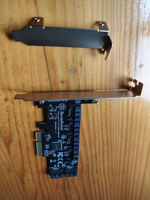 SilverStone ECS06 ASM1166 6x SATA PCIe контроллер для NAS / Unraid / Proxmox / TrueNAS