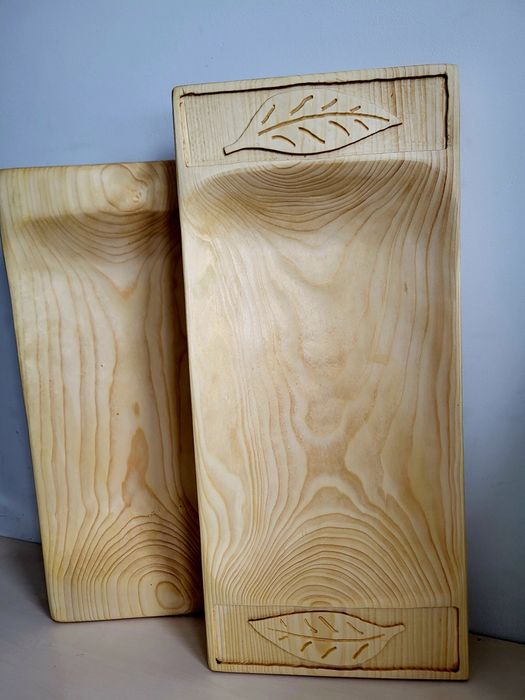 Korytka drewniane niecki rzeźbione TACA góralska na mięso i jedze 45