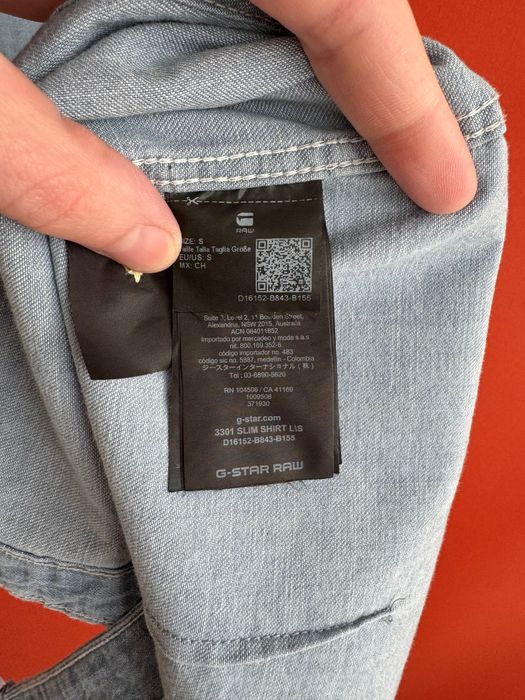 G-STAR RAW Оригінал чоловіча рубашка сорочка джинсова розмір S