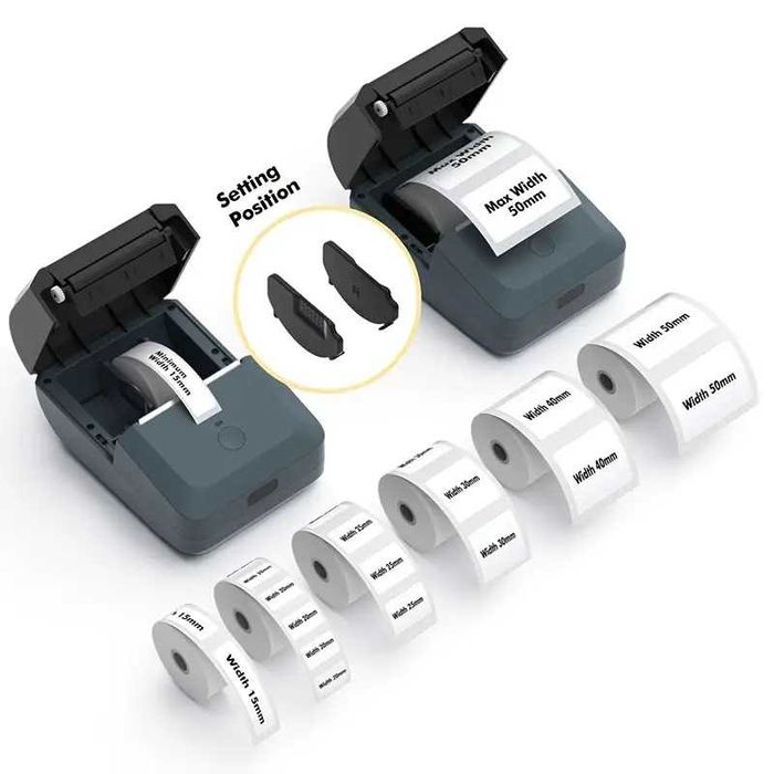 Принтер етикеток 10-80мм Bluetooth/USB. Друк на етикетках всіх вир-ків