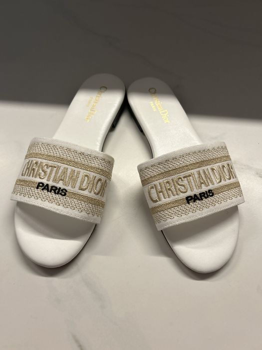 Klapki Dior czarne białe