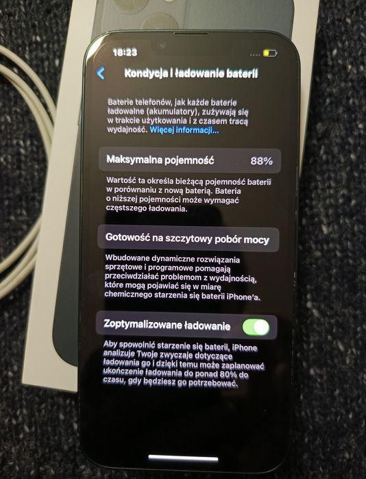 Telefon Apple iPhone 13 Midnight, 88% kondycja baterii