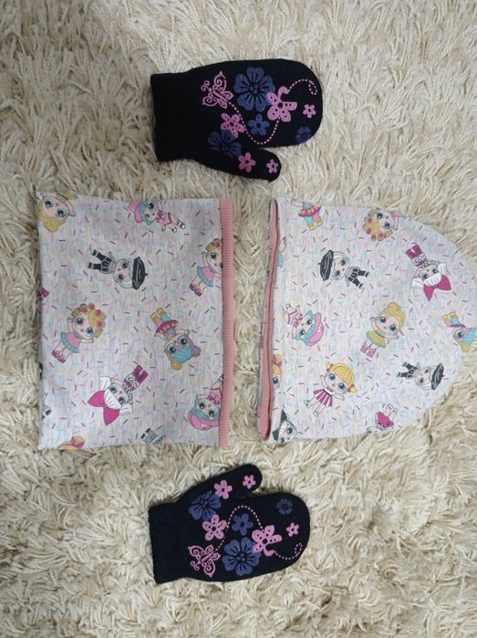 Шапочка,снуд и варежки