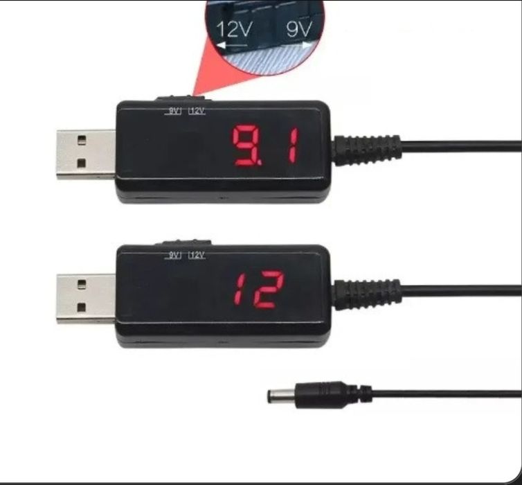 Кабель живлення KWS-910 USB DC 5.5x2.5 для роутера модему 9v і 12v від