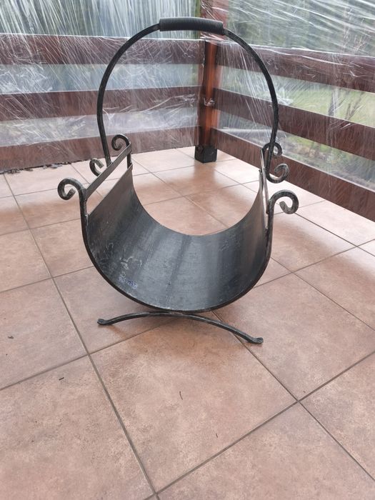 Stojak na Drewno Kominkowe Opałowe Metalowy  Czarny