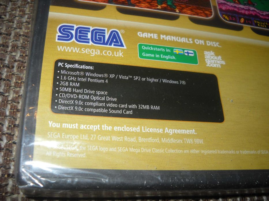 SEGA Mega Drive Classic Collection Gold Edition PC Nowa Folia + Gratis
