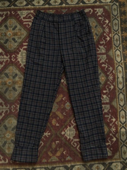 Granatowe spodnie w krate punk vintage retro alternative S proste