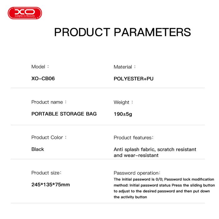 Сумка для зберігання гаджетів XO CB06 для кабелів та аксесуарів